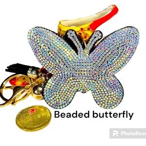 🦋 Butterfly glitter keychain purse bling